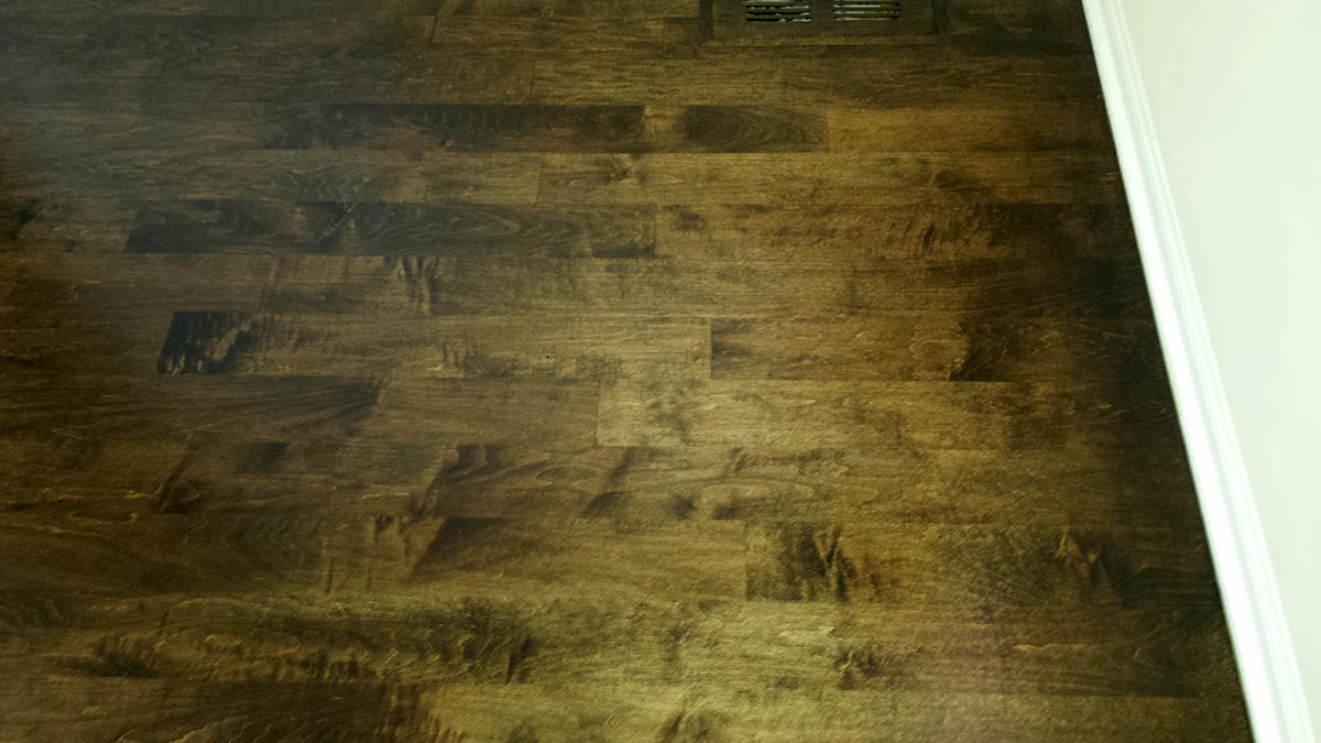 maple-floor-project refinished maple dark stain
