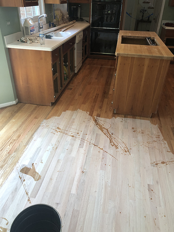 New hardwood flooring being sanded and prepared for finishing in Morton Grove, IL by Midwest Hardwood Floors