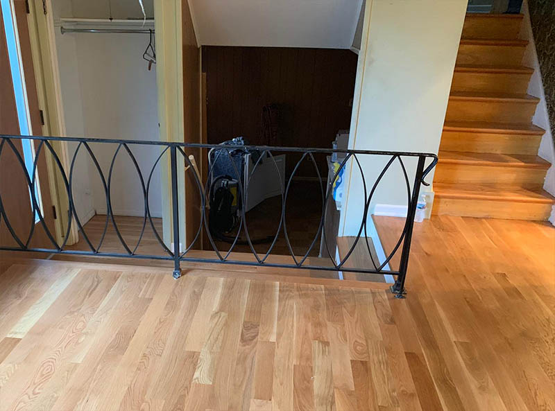 White oak hardwood flooring and stairs installation by Midwest Hardwood Floors