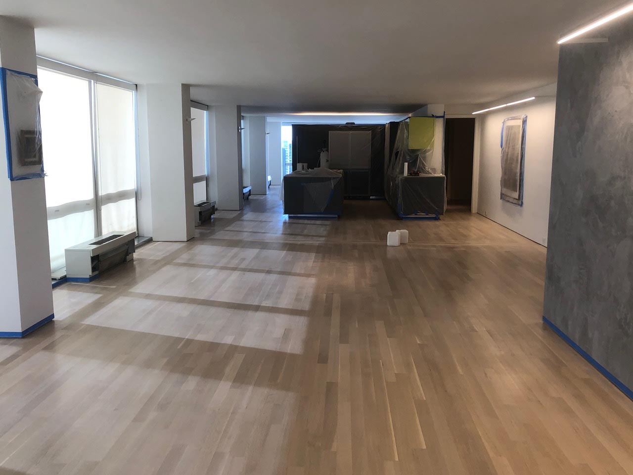 White oak hardwood floor with Country White stain by Midwest Hardwood Floors