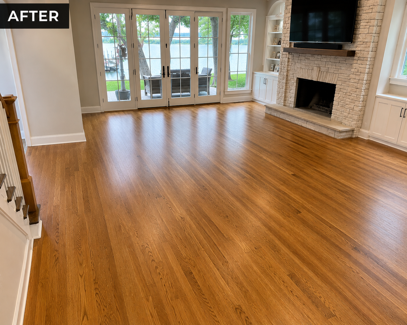 Dustless Hardwood Floor Refinishing After – Glencoe,IL Dustless hardwood floor refinishing completed in a Glencoe home.