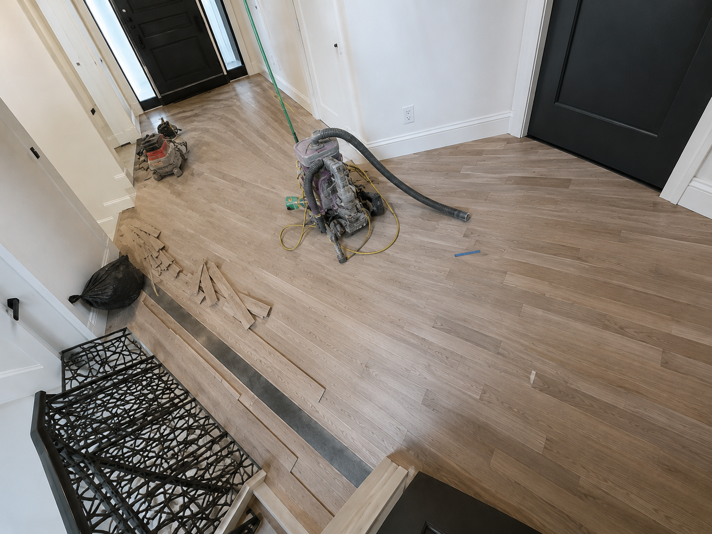 Hardwood Floor Installation in Chicago | Midwest Hardwood Floors Unfinished white oak hardwood floor installation in Chicago by Midwest Hardwood Floors