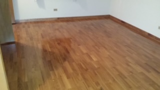 Finished engineered hardwood flooring in Des Plaines, IL by Midwest Hardwood Floors