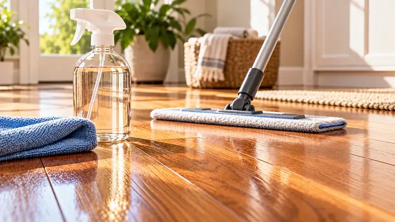 Hardwood floor cleaning products with microfiber cloth and mop
